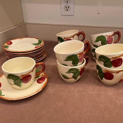 Lot 225  Franciscan Apple Cups and Saucers