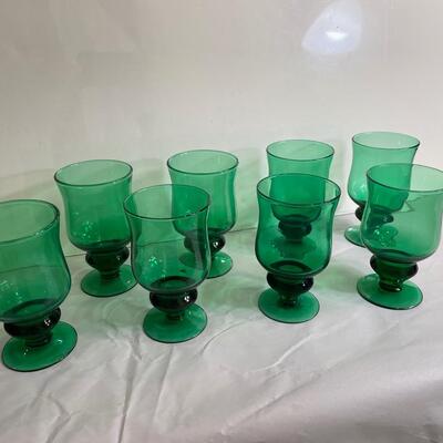 Lot 229  Vintage Green Goblets