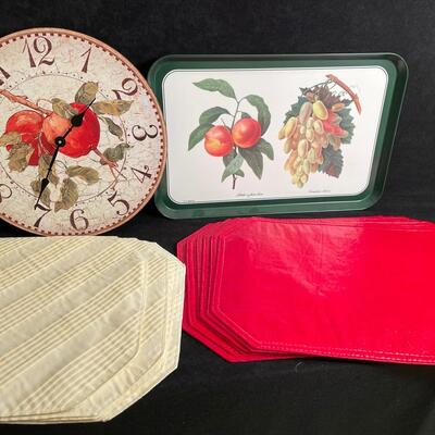 Lot 260 Clock and Placemats
