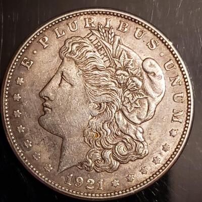 1921 S morgan silver dollar Decent coin .