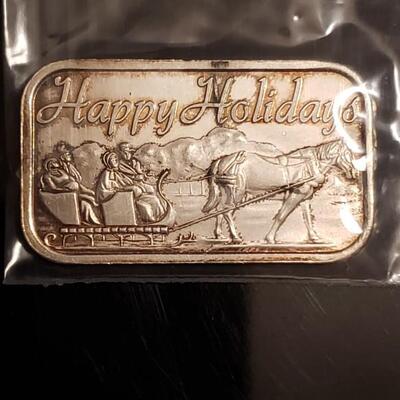 1 oz silver vintage happy holidays . RARE Hard to find  