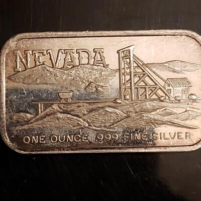 1 oz vintage Nevada silver Town bar Rare 