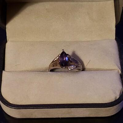 Sterling silver ring Sapphire and diamonds.Very beautiful vintage with real stones and silver  