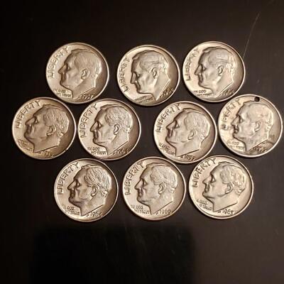 Lot of silver rosevelt dimes collectable silver 