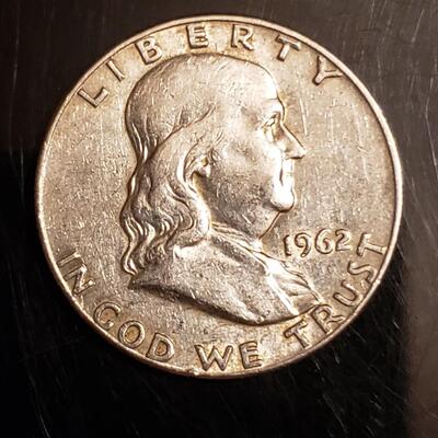 1962 silver Franklin half dollar 