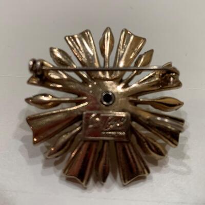 Corocraft Sterling Sunburst Flower Brooch/Pendant