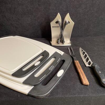 Lot 263 Cutting Boards and Knife Sharpener