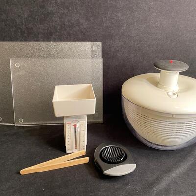Lot 266  Kitchen Misc with Salad Spinner