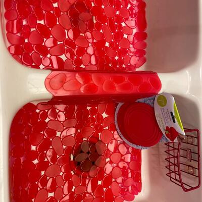 Lot 286  Red Sink Accessories