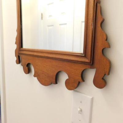 Vintage Wood Scroll Framed Mirror #1 of 2