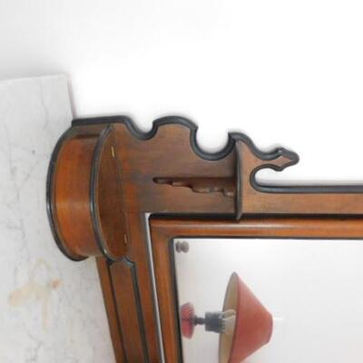 Vintage Solid Wood Walnut Chest of Drawers with Mirror and Marble Top 