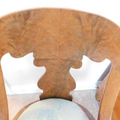 Vintage Curly Maple Urn Back Chair with Upholstered Seat #1 of 2