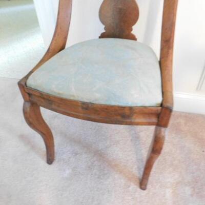Vintage Curly Maple Urn Back Chair with Upholstered Seat #2 of 2