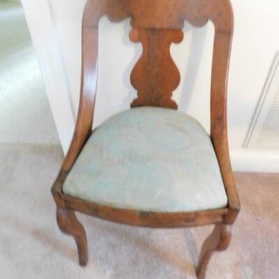 Vintage Curly Maple Urn Back Chair with Upholstered Seat #2 of 2