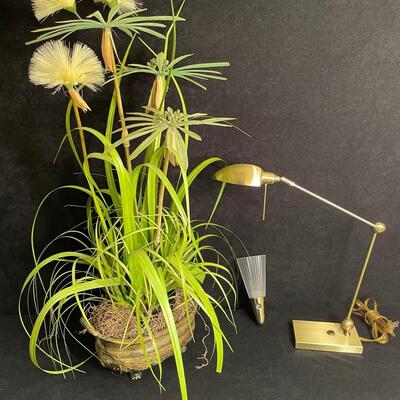 Lot 299  Decor Misc with Gold Lamp
