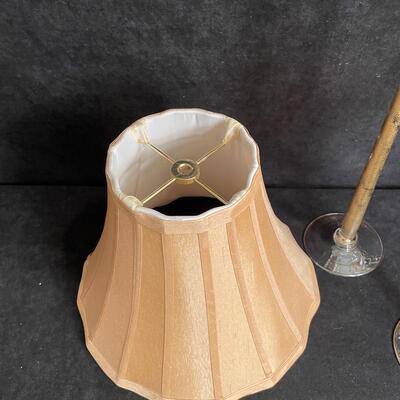Lot 301  Glass Candle Holders and lamp shade