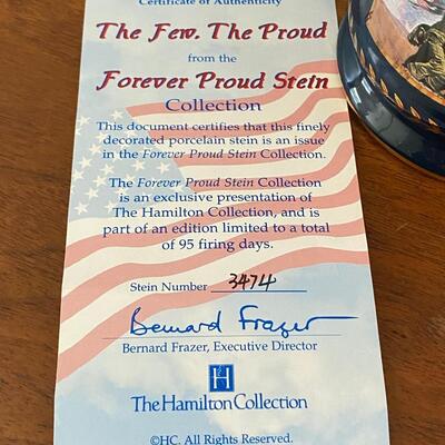 USMC Hamilton Collection The Few, The Proud US Marine Corp Beer Stein Numbered & COA 