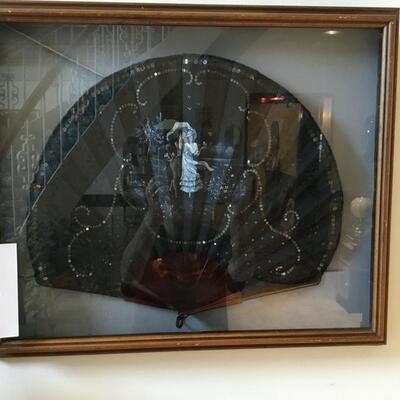 Framed Black Ladies Fan