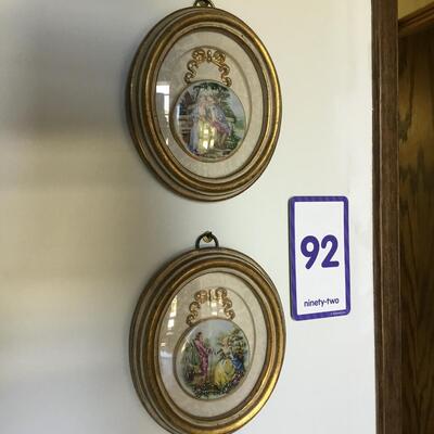 Hand painted porcelain  in Oval Frames