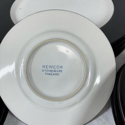 Black Rimmed Newcor Stoneware Plates Dishes Dishware