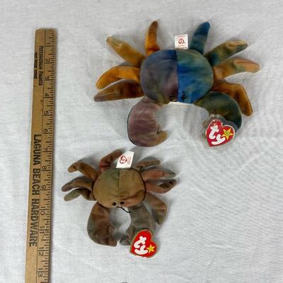 Pair of Crab Beanie Baby Plush Animals with Tags Claude