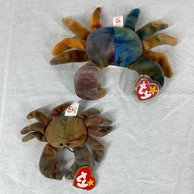 Pair of Crab Beanie Baby Plush Animals with Tags Claude
