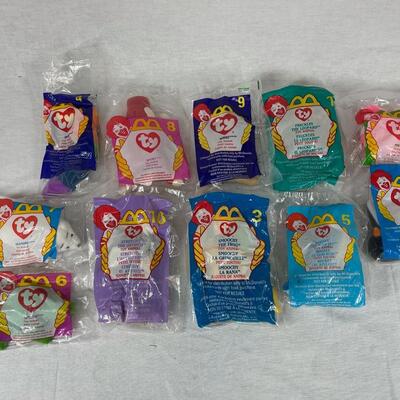 Set of 11 TY Beanie Baby Happy Meal McDonalds Toys Packaged