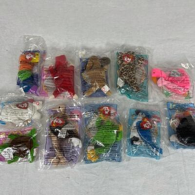 Set of 11 TY Beanie Baby Happy Meal McDonalds Toys Packaged