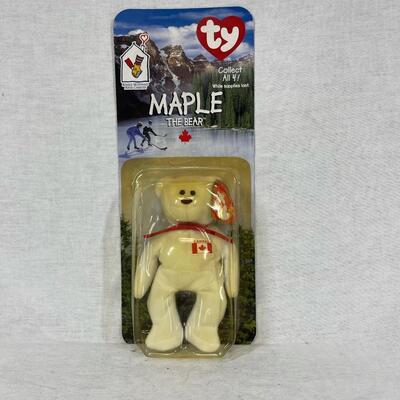 Packaged Maple the Bear TY Beanie Baby Mini Ronald McDonald House Charity