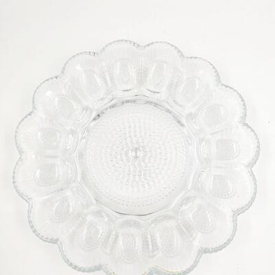 VINTAGE HOBNAIL PATTERN DEVILED EGG DISH/PLATE