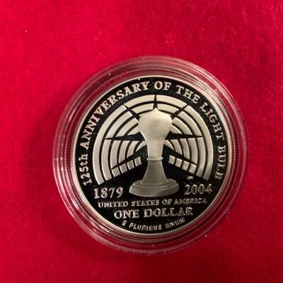 2004 THOMAS EDISON 90% SILVER PROOF DOLLAR 