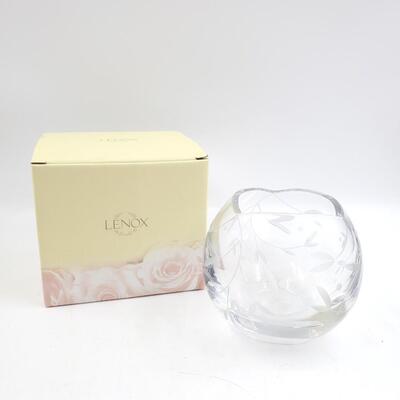 LENOX OPAL INNOCENCE XTAL ROSE BOWL FULL LEAD CRYSTAL WITH ORIGINAL BOX