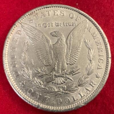 1889 AU MORGAN 90% SILVER DOLLAR 