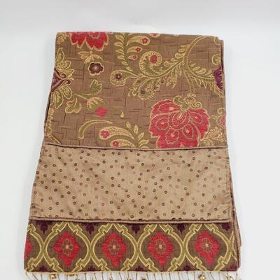 BEADED FRINGE FLORAL TABLE RUNNER