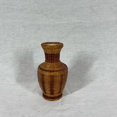 Miniature Wicker Woven Vase Urn Basket