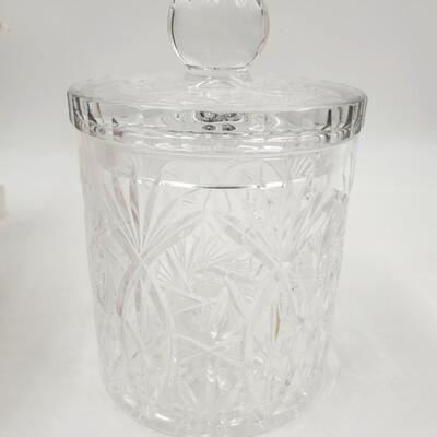 VINTAGE GLASS BISCUIT BARREL/JAR