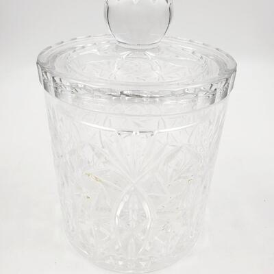 VINTAGE GLASS BISCUIT BARREL/JAR