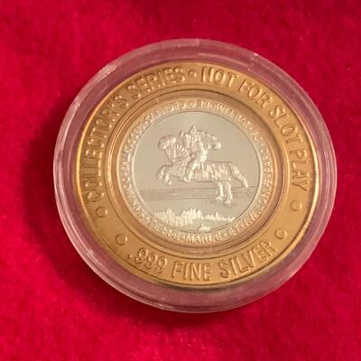 .999 SILVER TRUMP PLAZA GAMING TOKEN