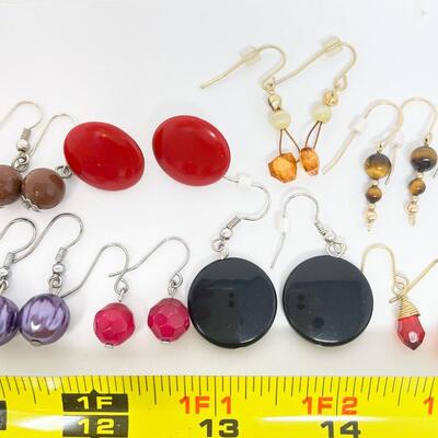 ASSORTED STONE & STONE TYPE EARRING LOT