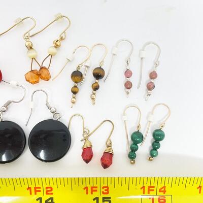 ASSORTED STONE & STONE TYPE EARRING LOT