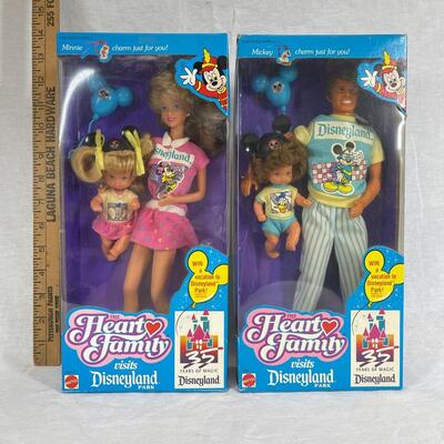 Vintage Heart Family Visits Disneyland Collector Doll Sets Mattel Unopened 35th Anniversary Barbie Ken