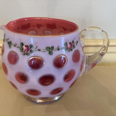 Cranberry Coin Dot Pitcher