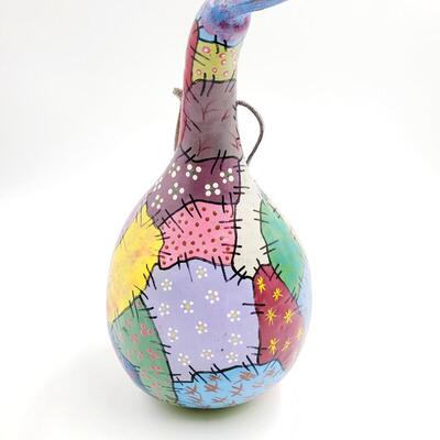 PAINTED HANGING BIRDHOUSE GOURD
