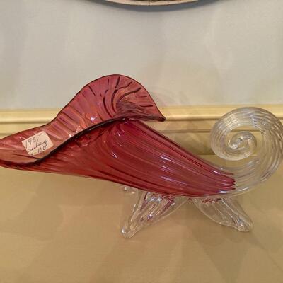 Cranberry Trumpet Vase