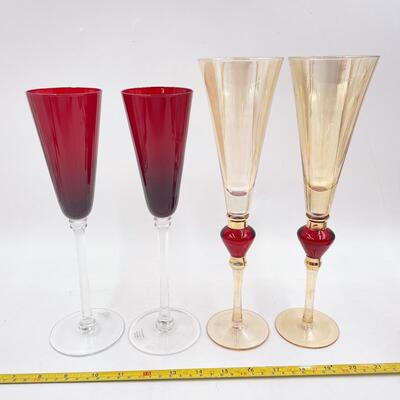 CHAMPAGNE GLASSES LOT #2 - CHRISTMAS/HOLIDAY