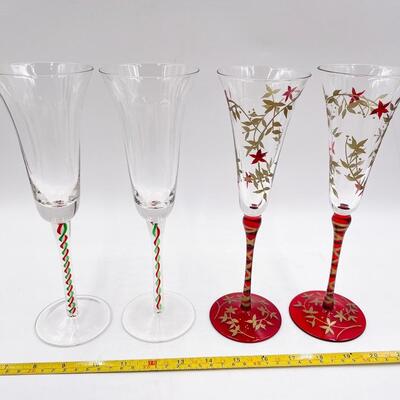 CHAMPAGNE GLASSES LOT #2 - CHRISTMAS/HOLIDAY