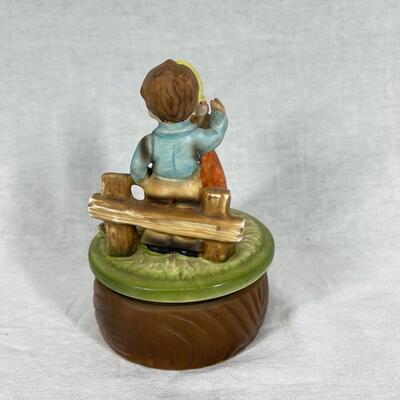 Vintage Boy & Girl Figurine Music Box