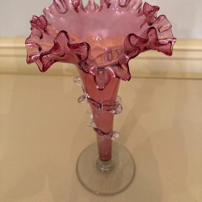 Cranberry Hand blown Vase
