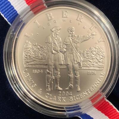 2005 90% UNCIRCULATED LEWIS & CLARK SILVER DOLLAR 