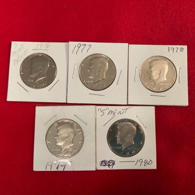 5 KENNEDY HALF DOLLAR S MINT PROOFS 